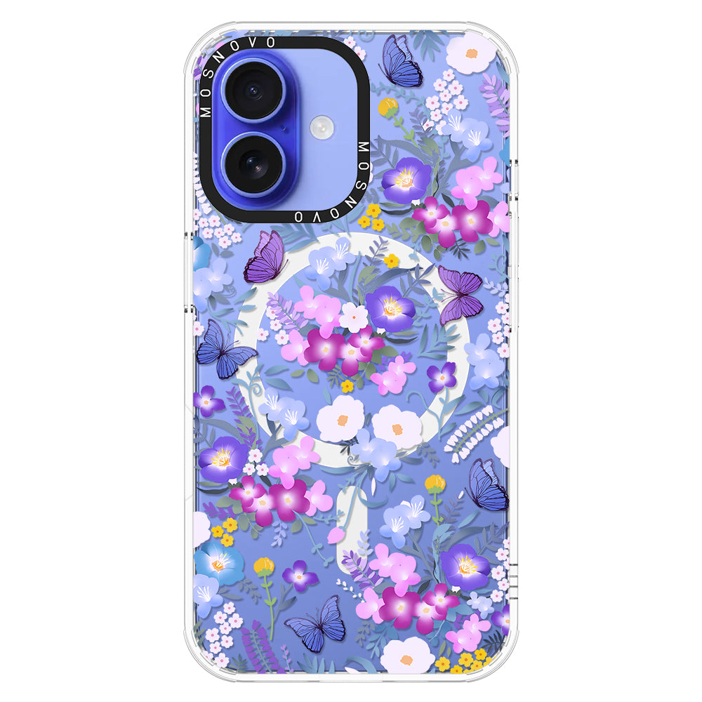 Purple Peri Nemophila Flower Phone Case - iPhone 16 Plus Case - MOSNOVO