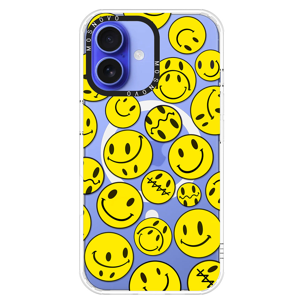 Smiley Face Phone Case - iPhone 16 Plus Case - MOSNOVO