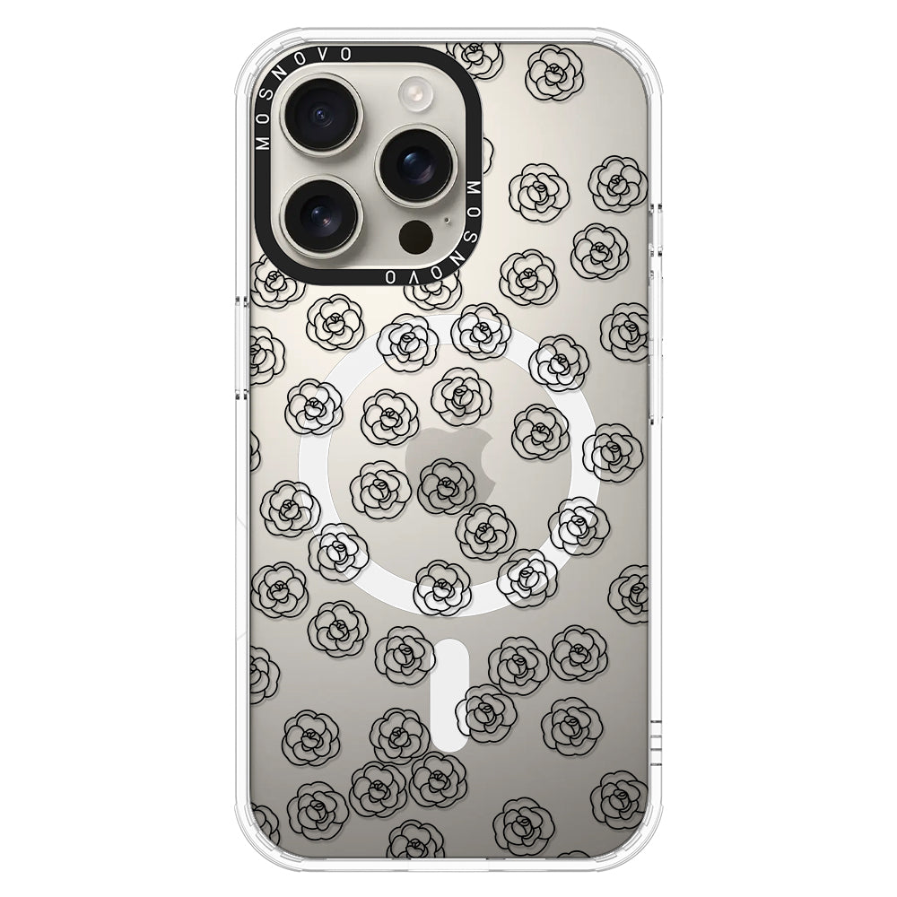 Linear Camelia Flower Phone Case - iPhone 16 Pro Max Case