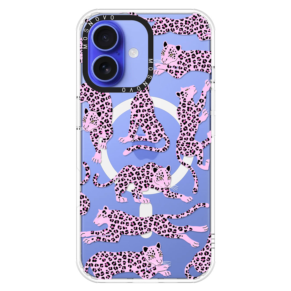 Pink Leopard Phone Case - iPhone 16 Plus Case - MOSNOVO