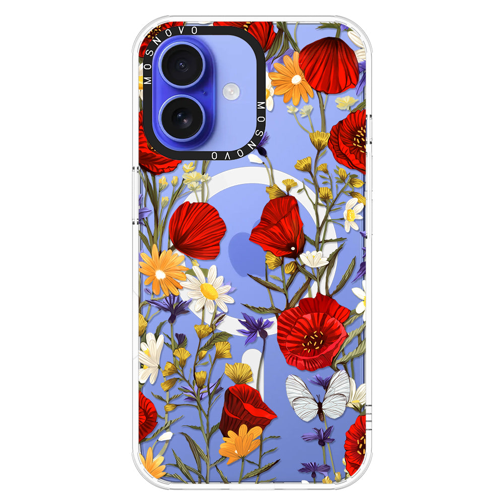 Poppy Floral Phone Case - iPhone 16 Plus Case - MOSNOVO