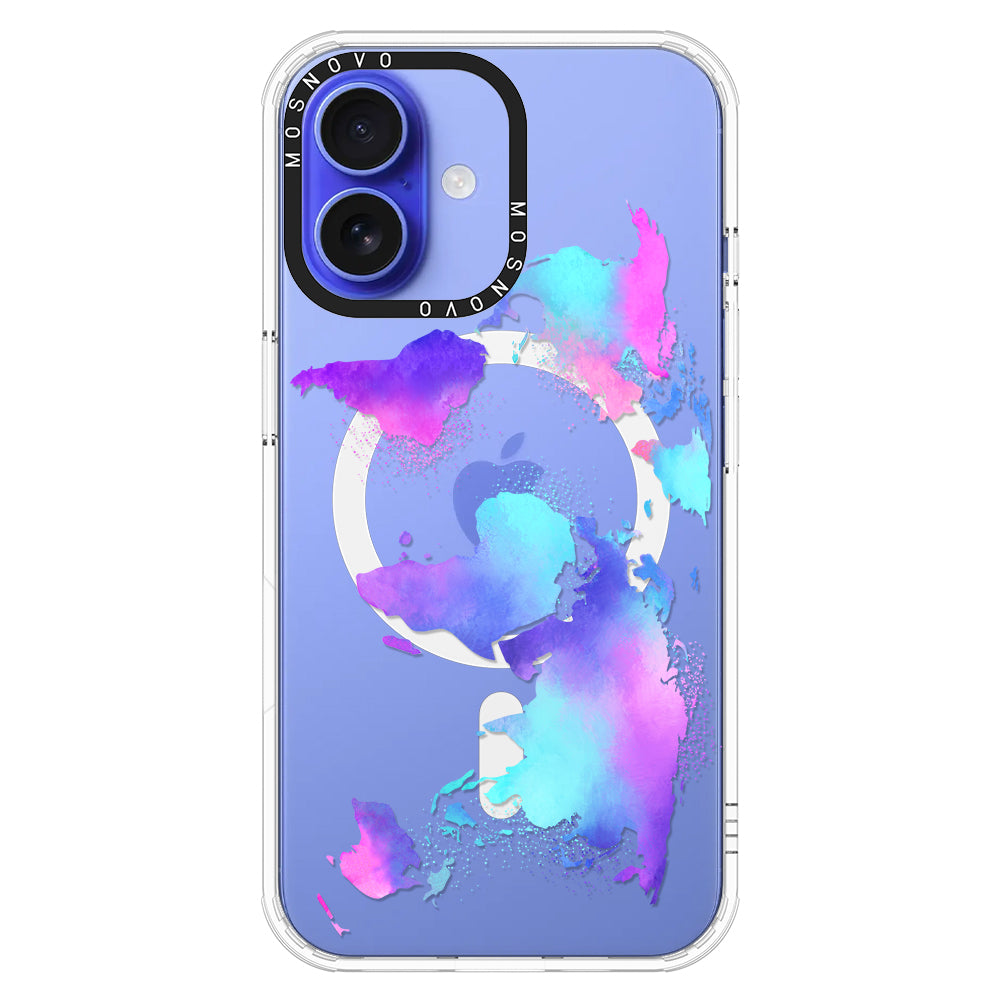 Psychedelic World Map Phone Case - iPhone 16 Plus Case - MOSNOVO