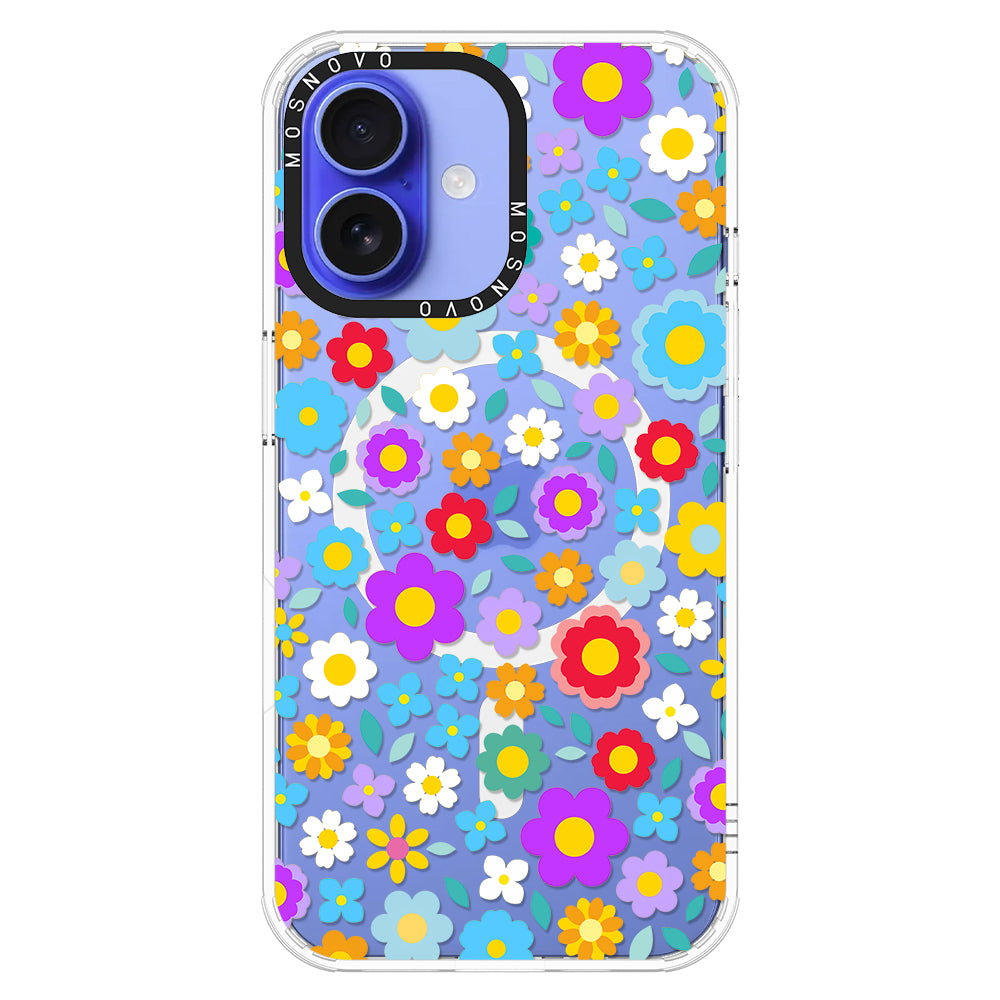 Retro Flower Phone Case - iPhone 16 Plus Case - MOSNOVO