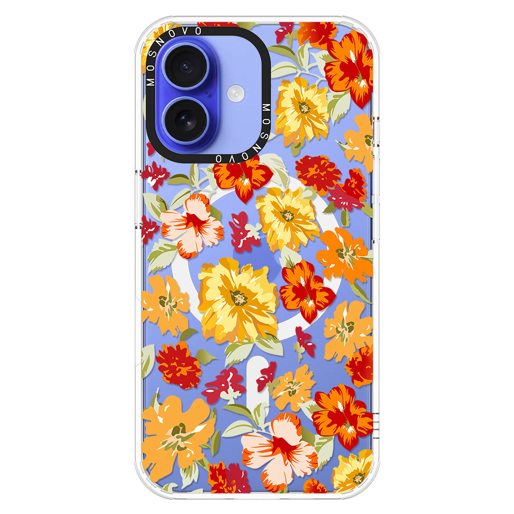 70s Boho Yellow Flower Phone Case - iPhone 16 Plus Case - MOSNOVO