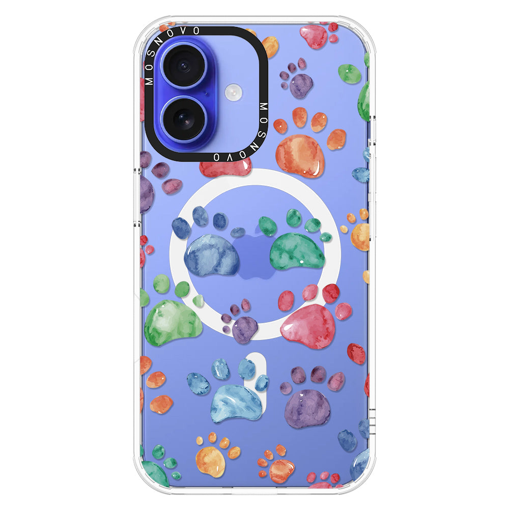 Colorful Paw Phone Case - iPhone 16 Plus Case - MOSNOVO