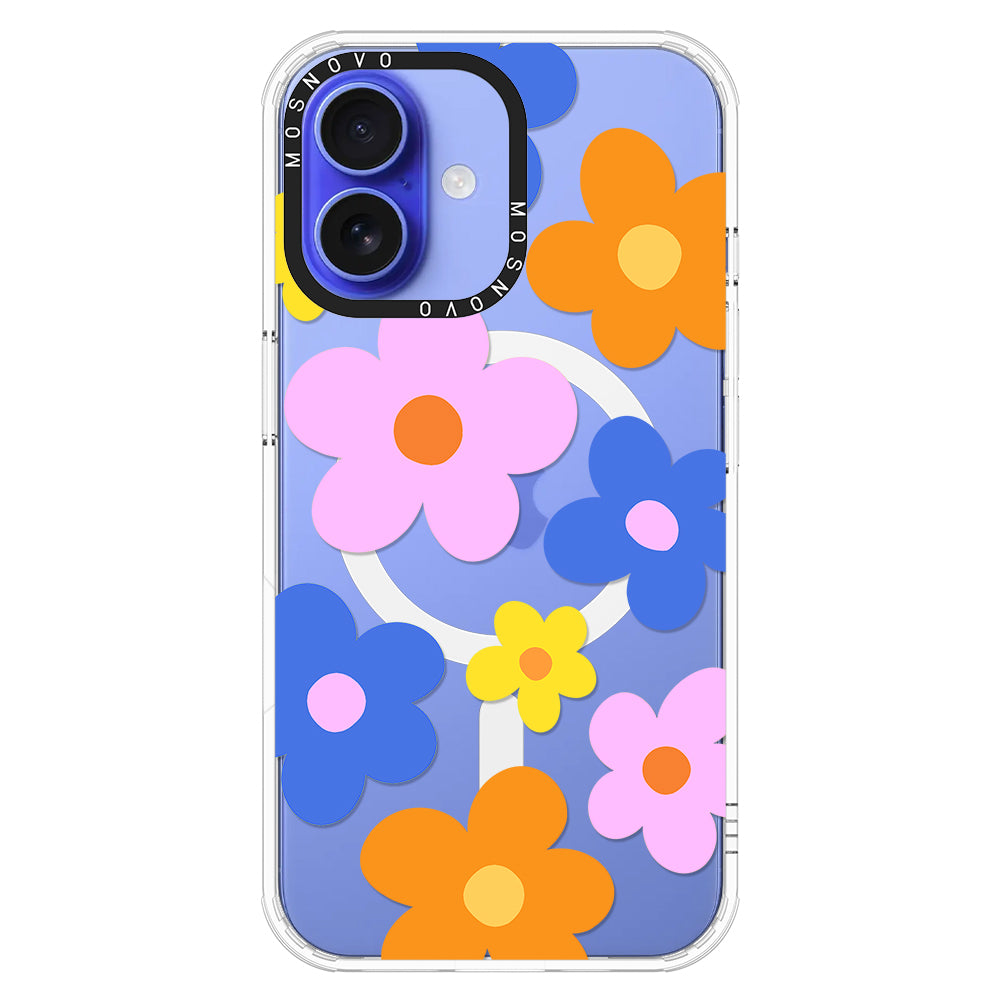 60's Groovy Flower Phone Case - iPhone 16 Plus Case - MOSNOVO