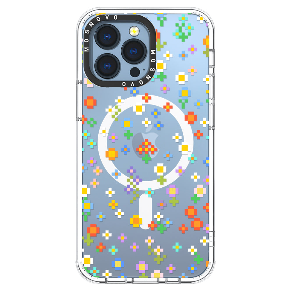 Pixel-Floral Phone Case - iPhone 13 Pro Case