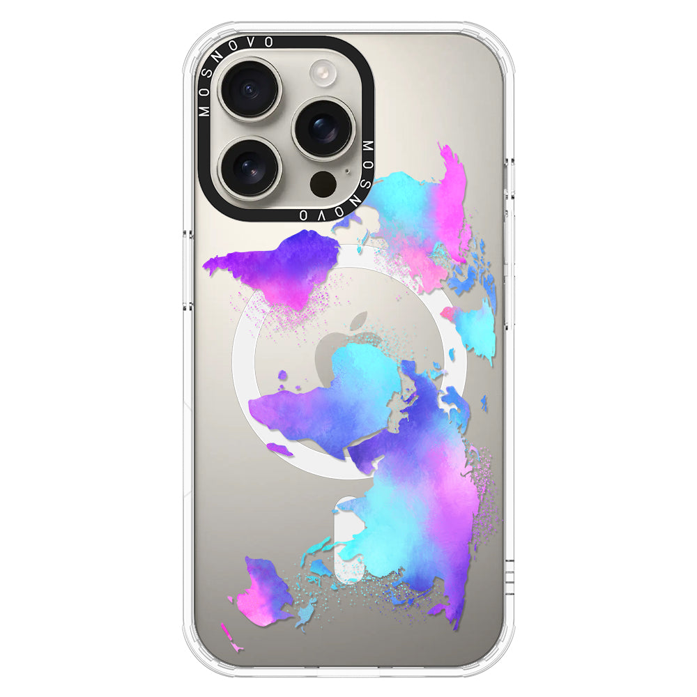 Psychedelic World Map Phone Case - iPhone 16 Pro Max Case - MOSNOVO