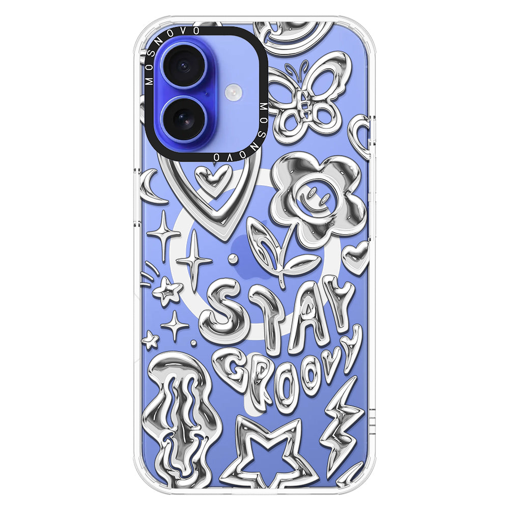 Silver Chrome Art (Flat Print) Phone Case - iPhone 16 Plus Case