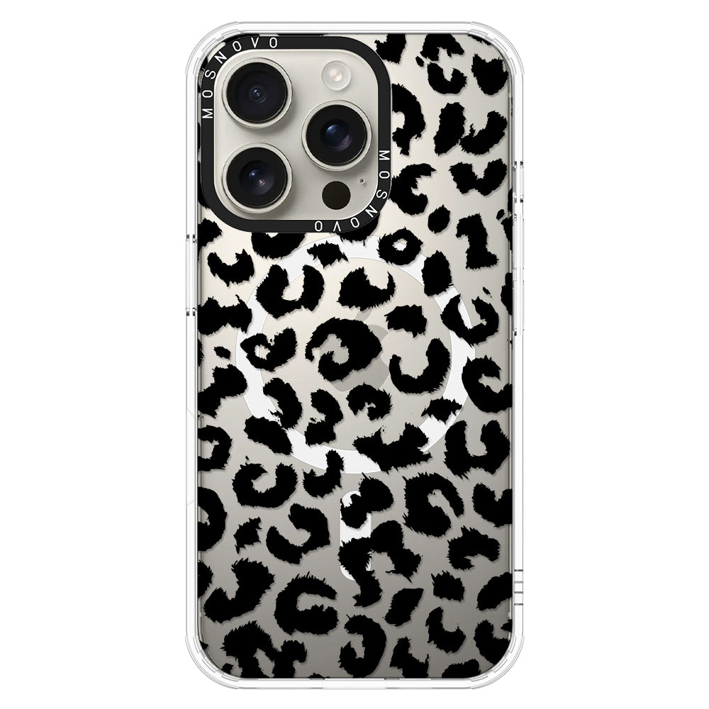 Black Leopard Phone Case - iPhone 16 Pro Case - MOSNOVO