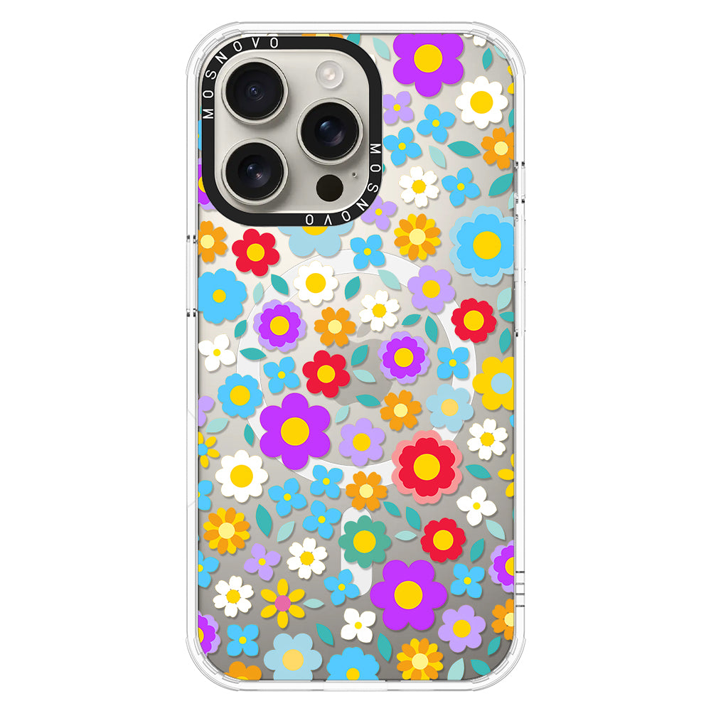 Retro Flower Phone Case - iPhone 16 Pro Max Case - MOSNOVO