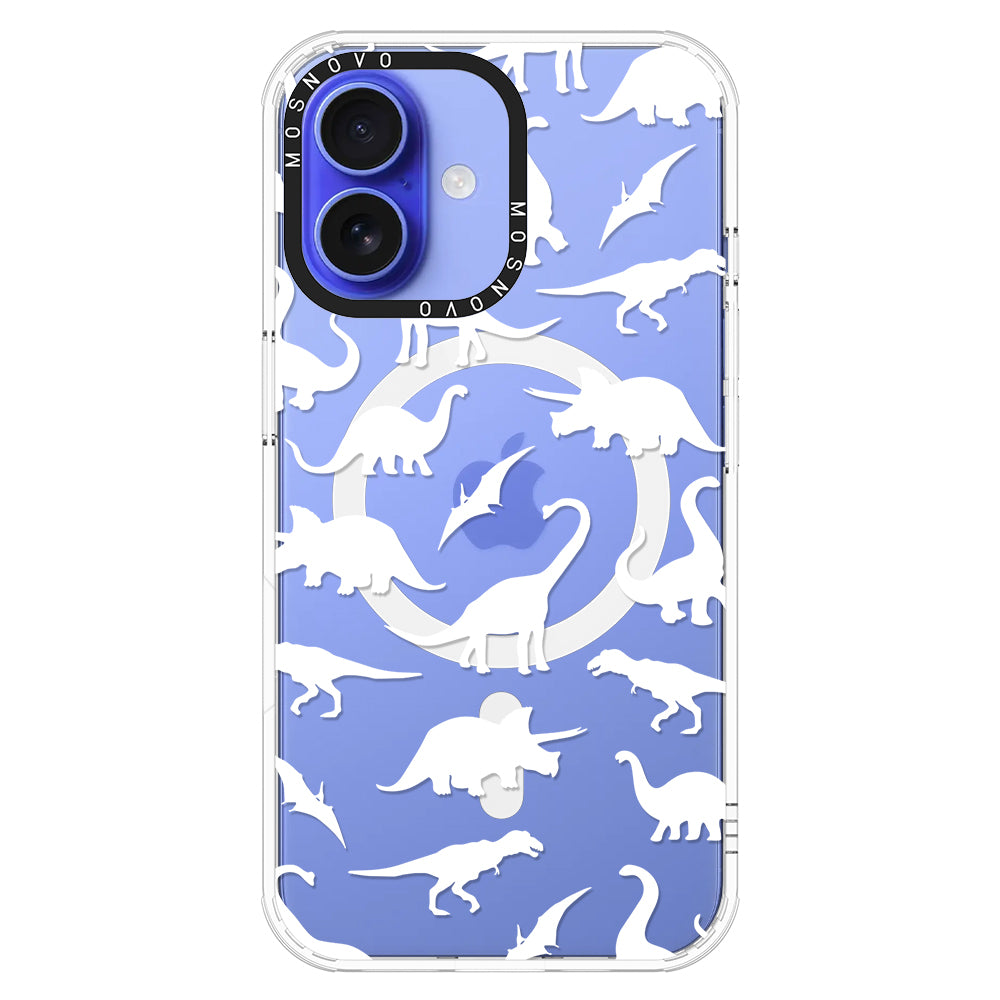 White Dinosaur Phone Case - iPhone 16 Case - MOSNOVO