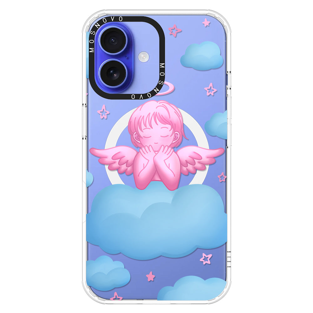 Pink Serenity Angel Phone Case - iPhone 16 Plus Case