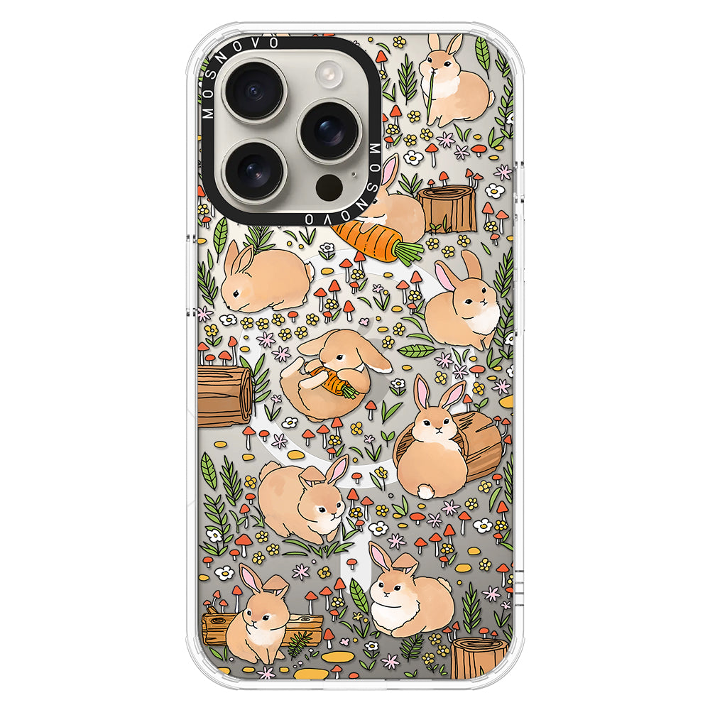 Cute Bunny Garden Phone Case - iPhone 16 Pro Max Case - MOSNOVO