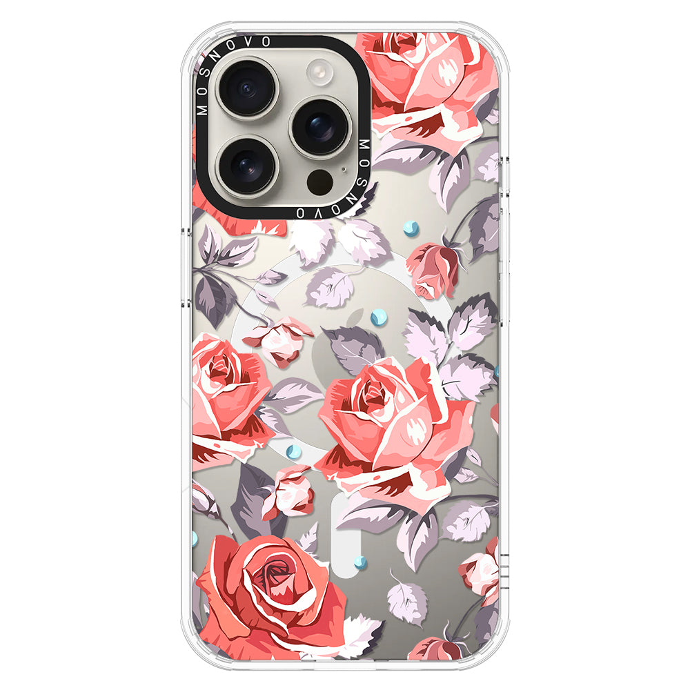 Retro Flower Roses Phone Case - iPhone 16 Pro Max Case - MOSNOVO