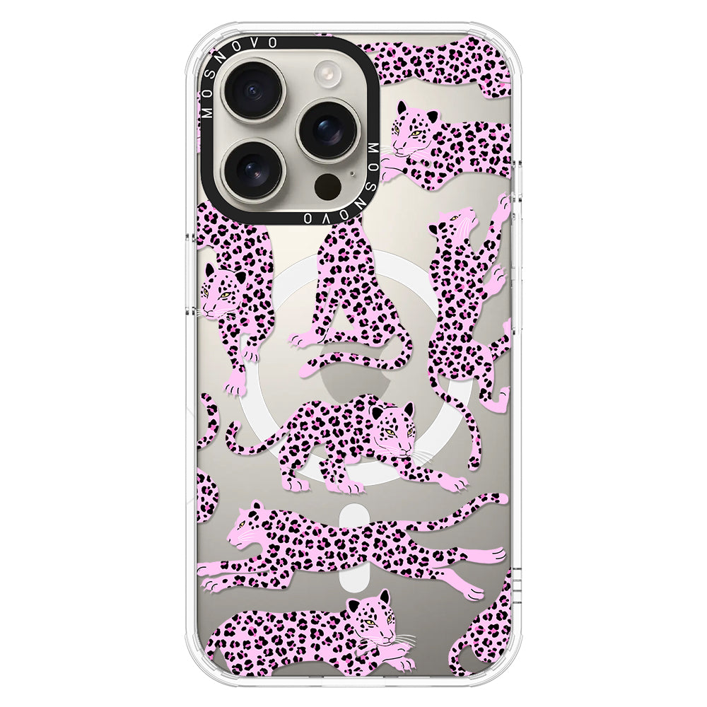 Pink Leopard Phone Case - iPhone 16 Pro Max Case - MOSNOVO