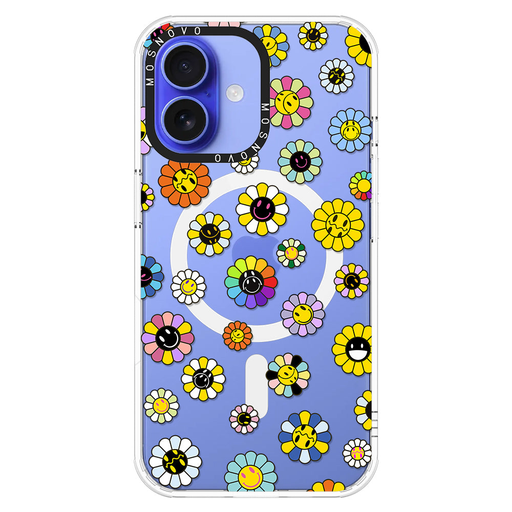 Flower Smiley Face Phone Case - iPhone 16 Case - MOSNOVO