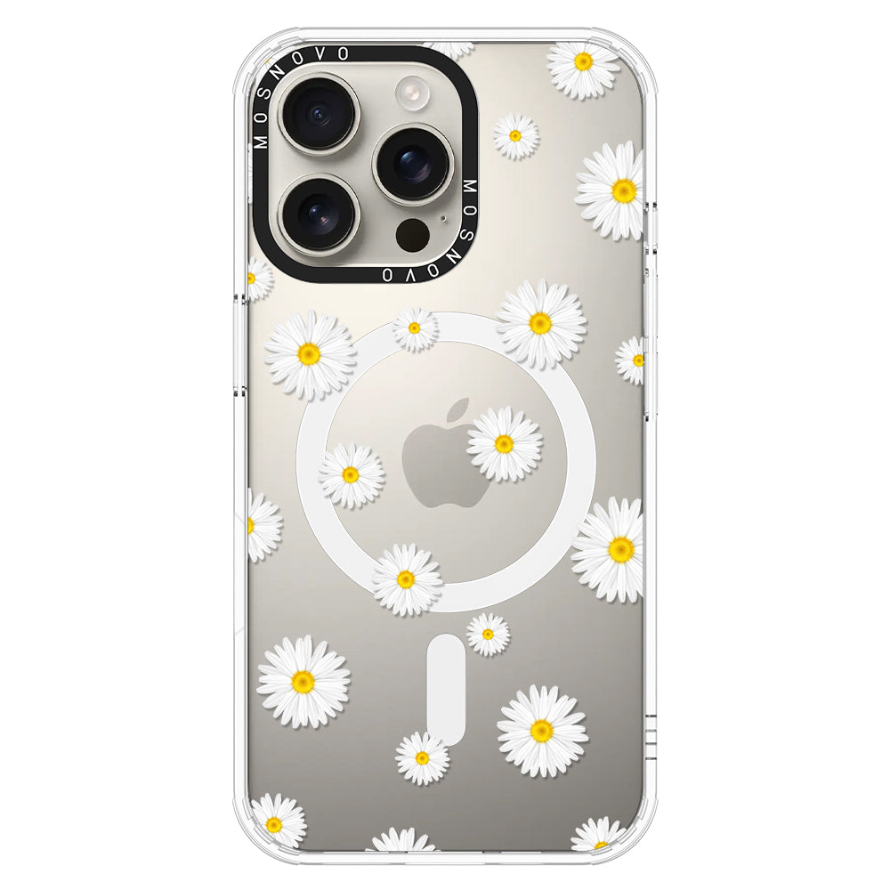 White Daisy Phone Case - iPhone 16 Pro Max Case - MOSNOVO