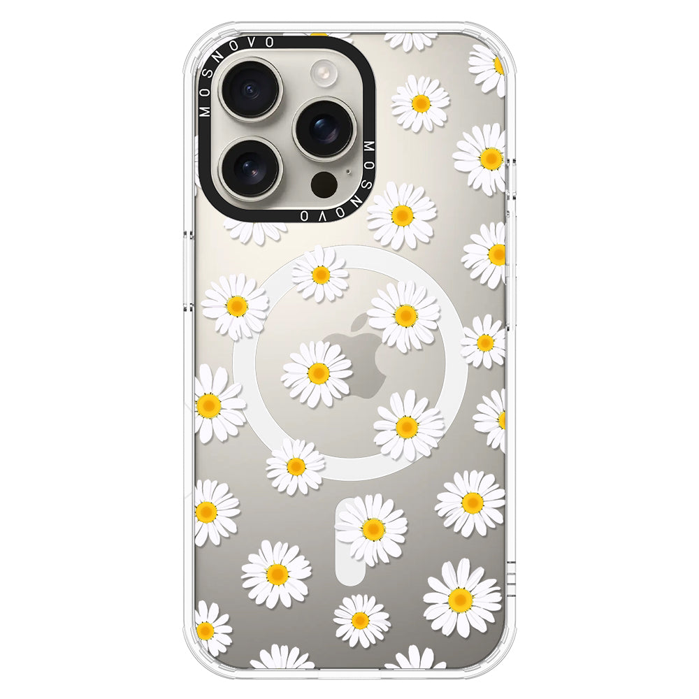 White Daisy Phone Case - iPhone 16 Pro Max Case - MOSNOVO