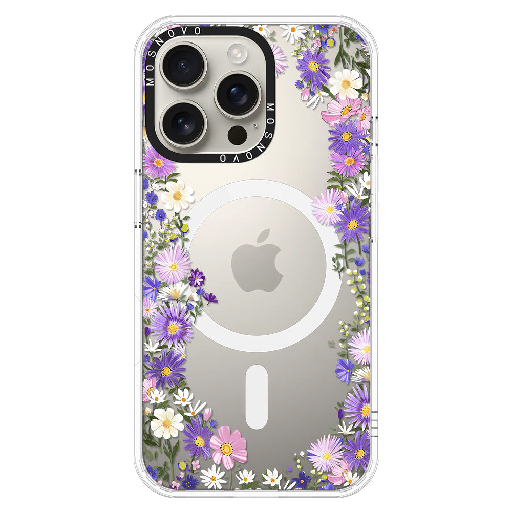 Purple Daisy Garden Phone Case - iPhone 16 Pro Max Case - MOSNOVO