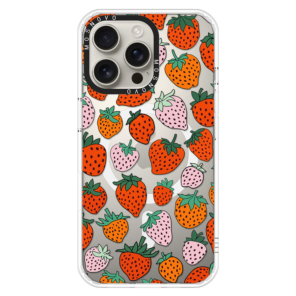 Cute Strawberry Phone Case - iPhone 16 Pro Max Case - MOSNOVO