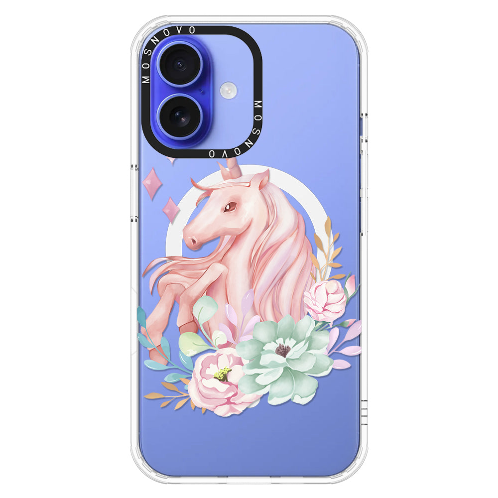 Elegant Flowers Unicorn Phone Case - iPhone 16 Plus Case - MOSNOVO