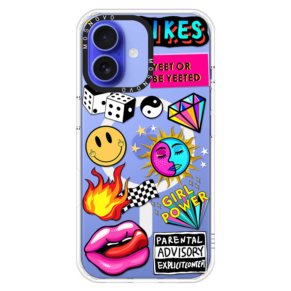 Funky Stickers Phone Case - iPhone 16 Plus Case - MOSNOVO