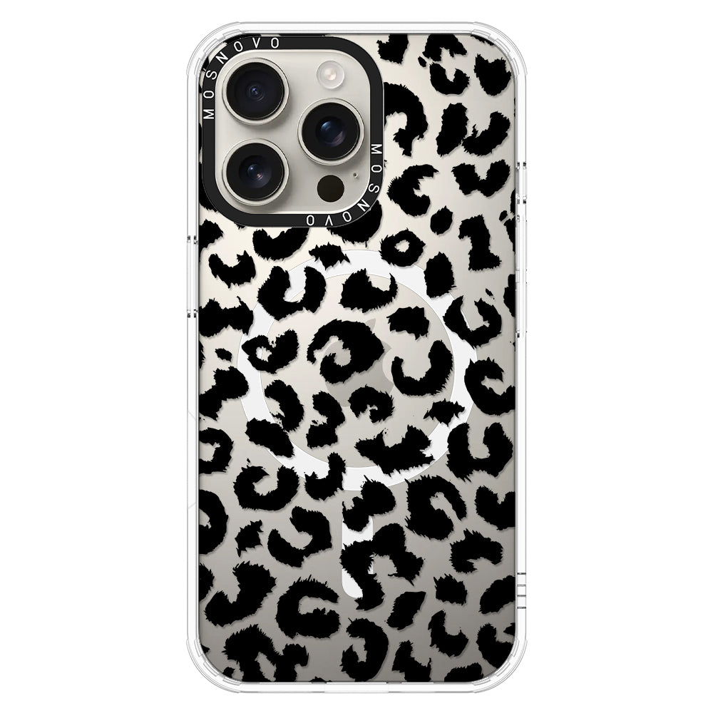 Black Leopard Phone Case - iPhone 16 Pro Max Case - MOSNOVO