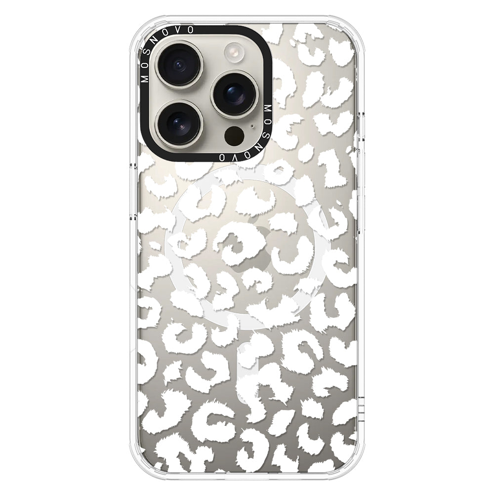 White Leopard Phone Case - iPhone 16 Pro Case - MOSNOVO