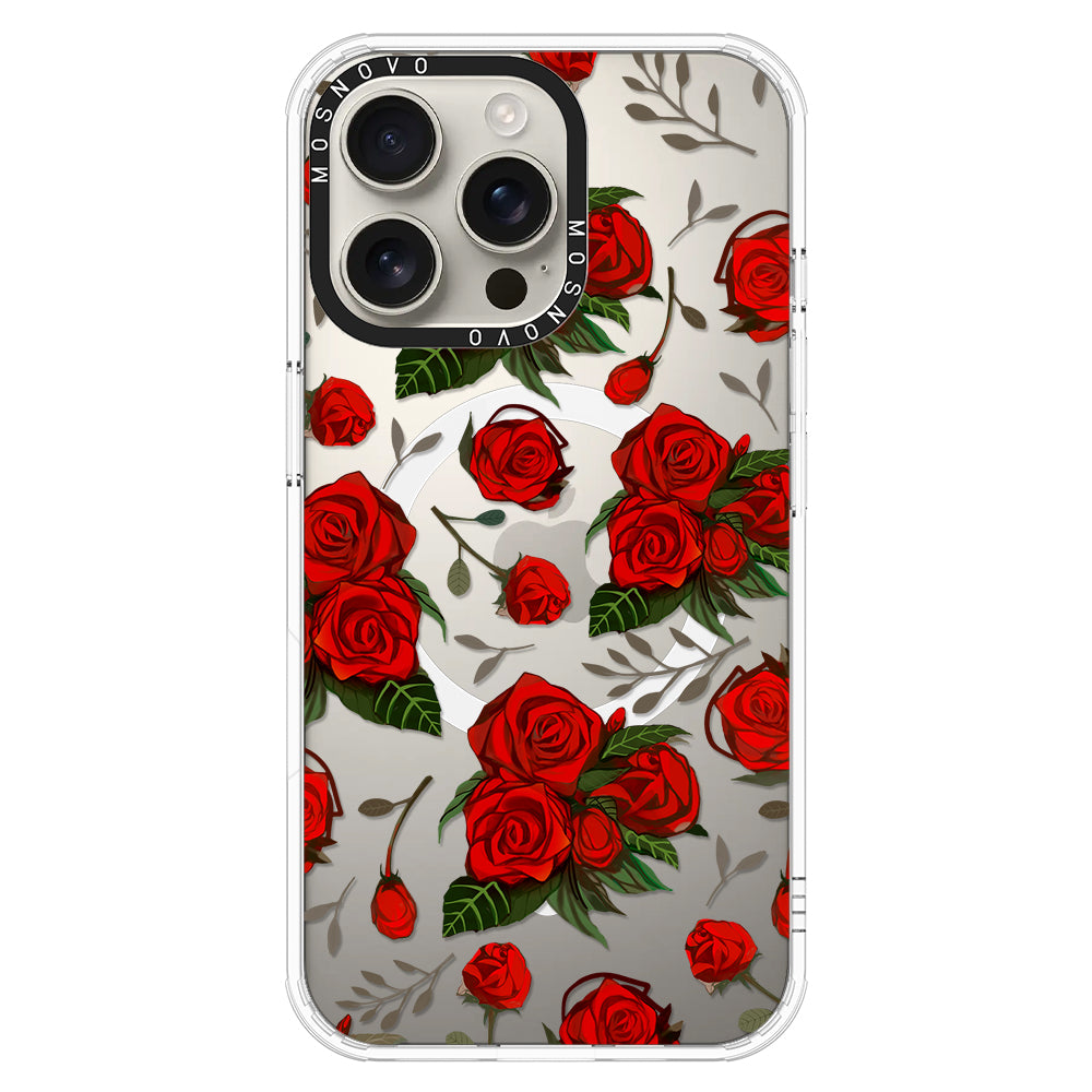 Simply Red Roses Phone Case - iPhone 16 Pro Max Case - MOSNOVO