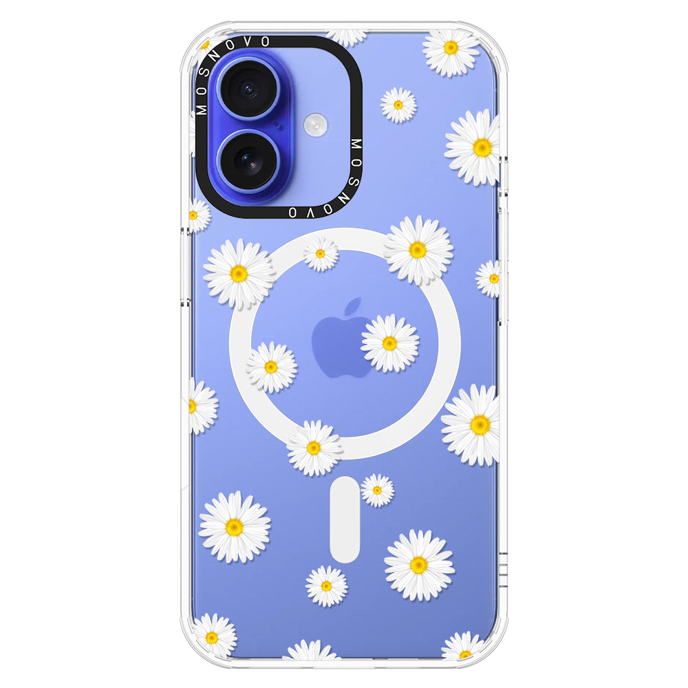 White Daisy Phone Case - iPhone 16 Plus Case - MOSNOVO