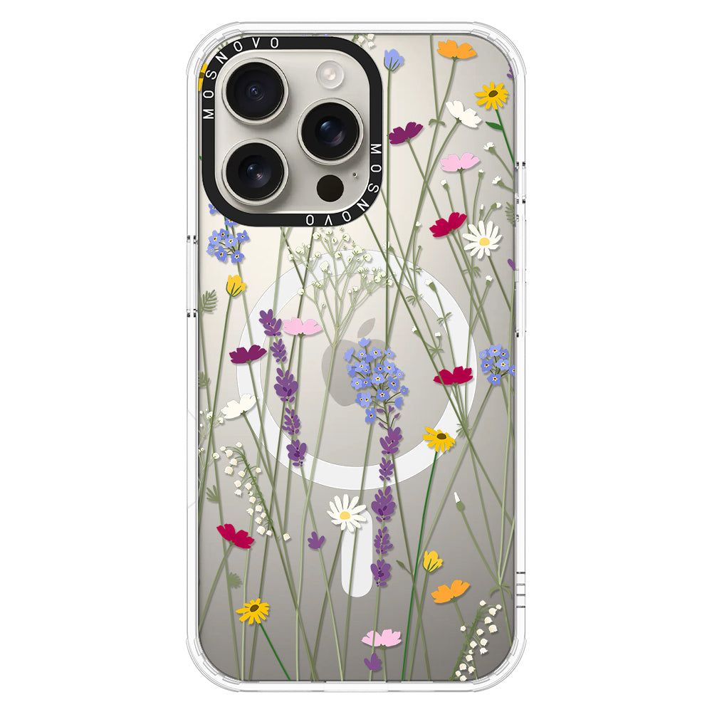 Floral Garden Lavender Daisy Flower Phone Case - iPhone 16 Pro Max Case - MOSNOVO