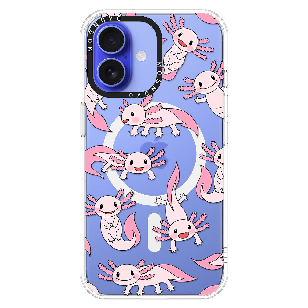 Pink Axolotl Phone Case - iPhone 16 Case - MOSNOVO