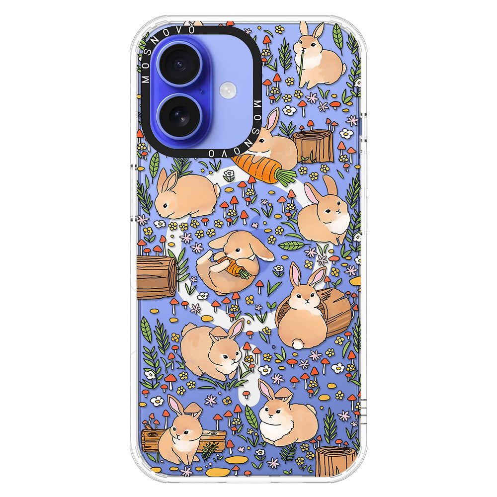 Cute Bunny Garden Phone Case - iPhone 16 Plus Case - MOSNOVO