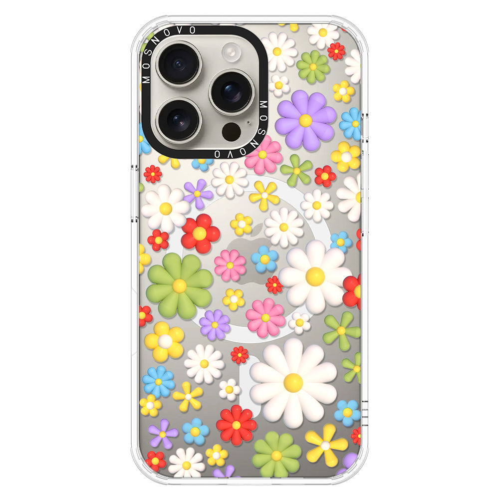 3D Flowers Phone Case - iPhone 16 Pro Max Case - MOSNOVO