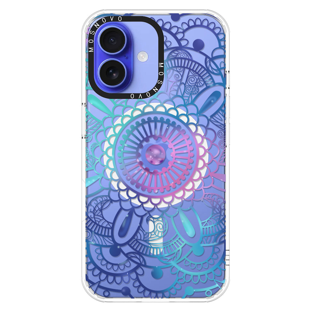 Violet Blue Mandala Phone Case - iPhone 16 Plus Case - MOSNOVO