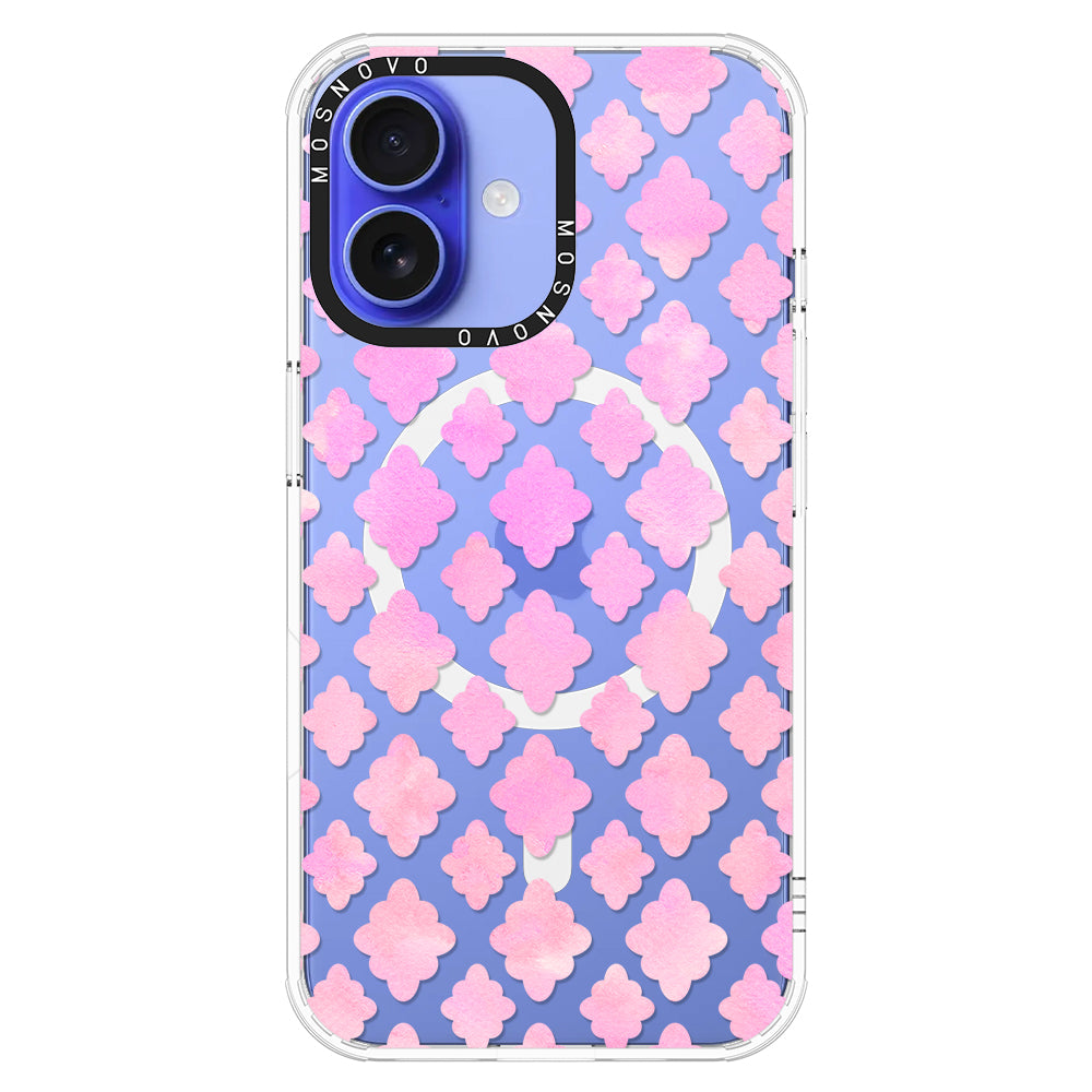 Pink Flower Diamond Phone Case - iPhone 16 Case - MOSNOVO