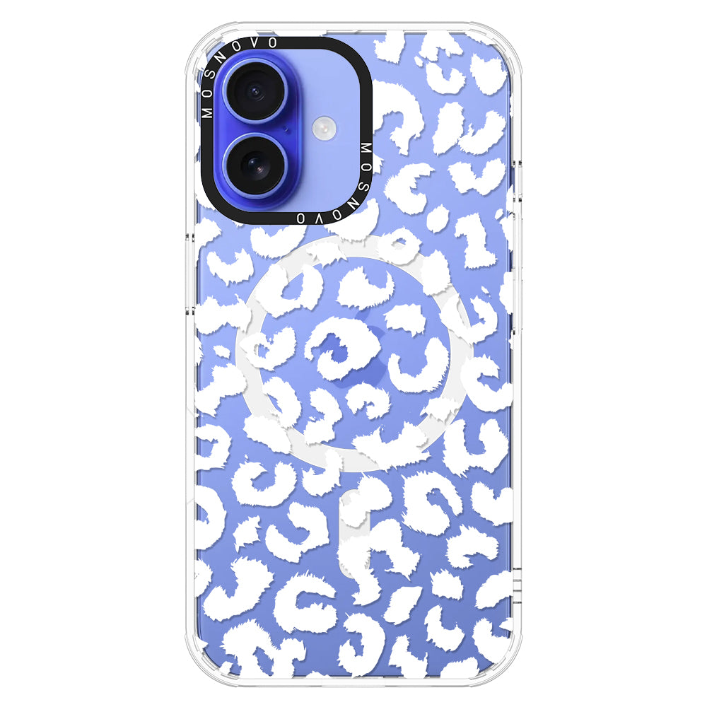 White Leopard Phone Case - iPhone 16 Case - MOSNOVO