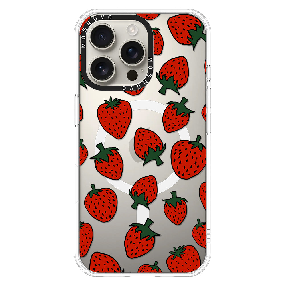 Red Strawberry Phone Case - iPhone 16 Pro Max Case - MOSNOVO