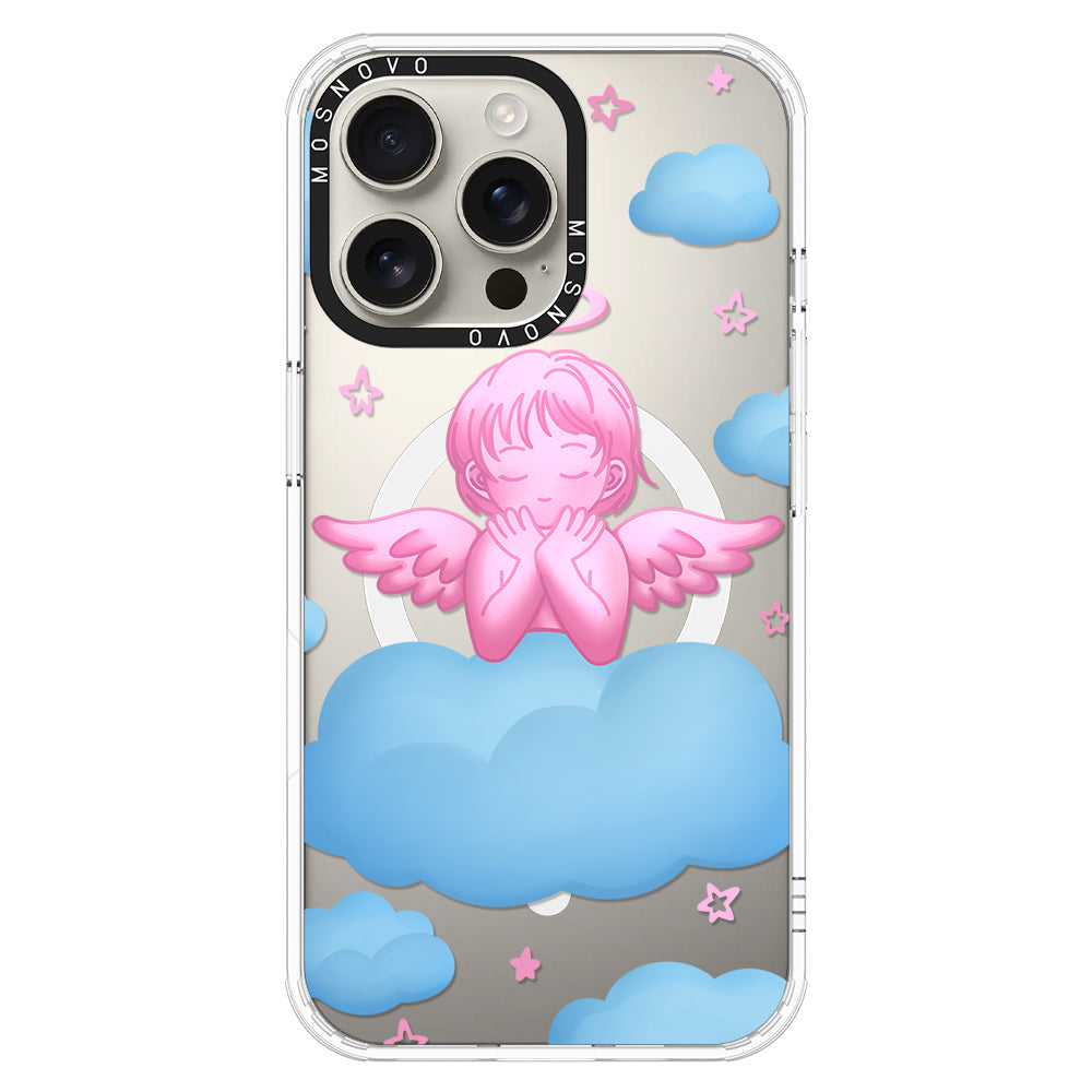 Pink Serenity Angel Phone Case - iPhone 16 Pro Max Case