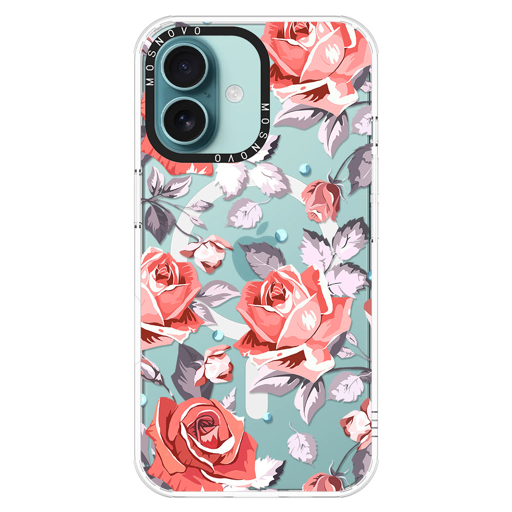 Retro Flower Roses Phone Case - iPhone 16 Plus Case - MOSNOVO