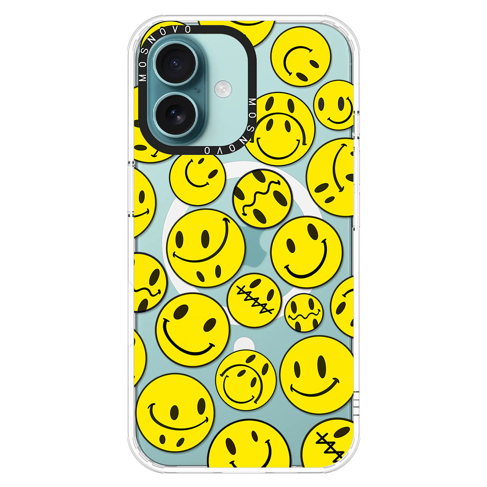 Smiley Face Phone Case - iPhone 16 Plus Case - MOSNOVO