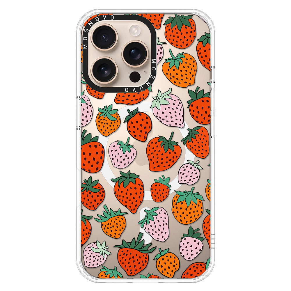 Cute Strawberry Phone Case - iPhone 16 Pro Max Case - MOSNOVO