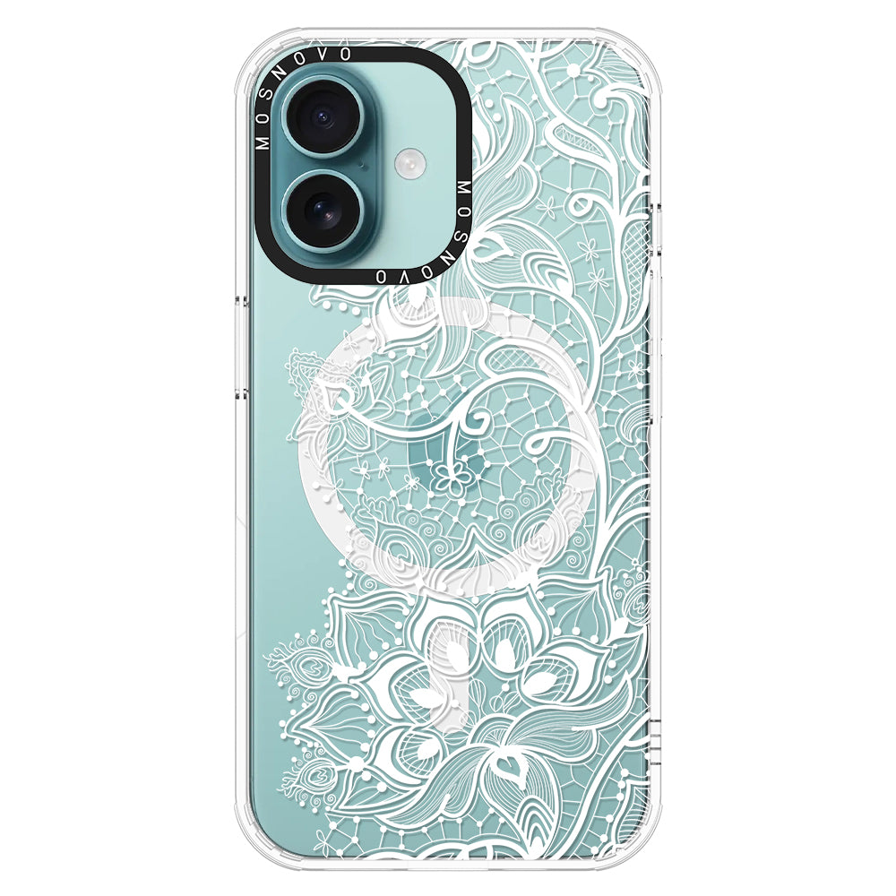 White Lotus Henna Phone Case - iPhone 16 Case - MOSNOVO