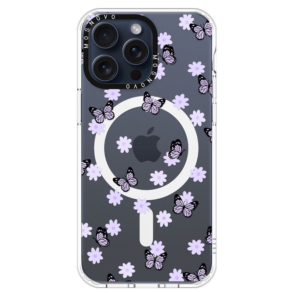 Lilac Butterfly Phone Case - iPhone 15 Pro Max Case