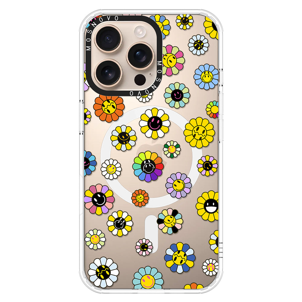 Flower Smiley Face Phone Case - iPhone 16 Pro Max Case - MOSNOVO