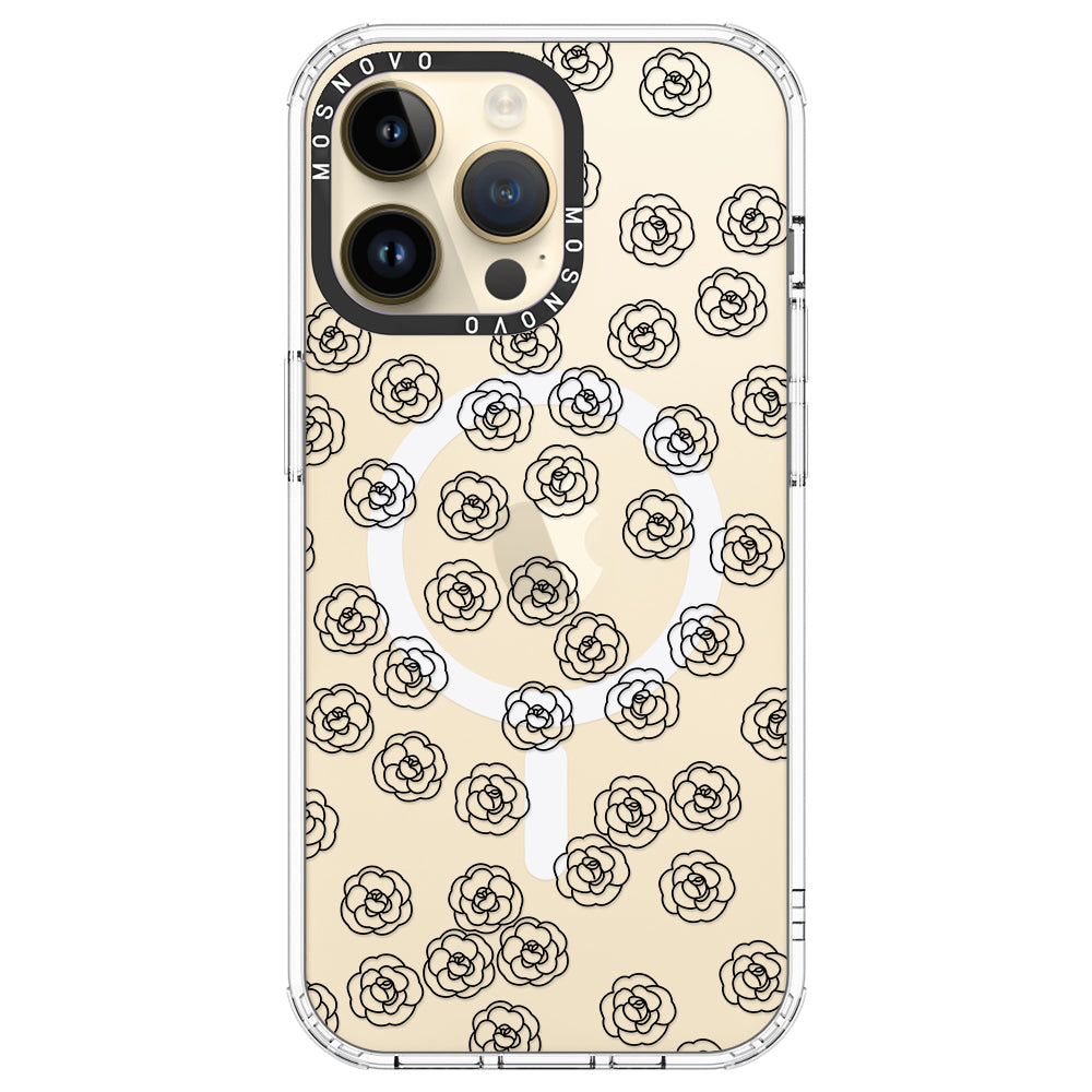 Linear Camelia Flower Phone Case - iPhone 14 Pro Max Case