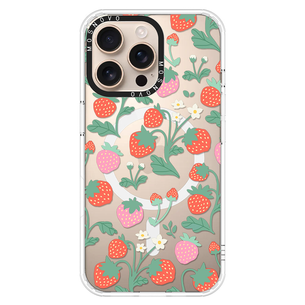 Cute Strawberry Phone Case - iPhone 16 Pro Max Case - MOSNOVO