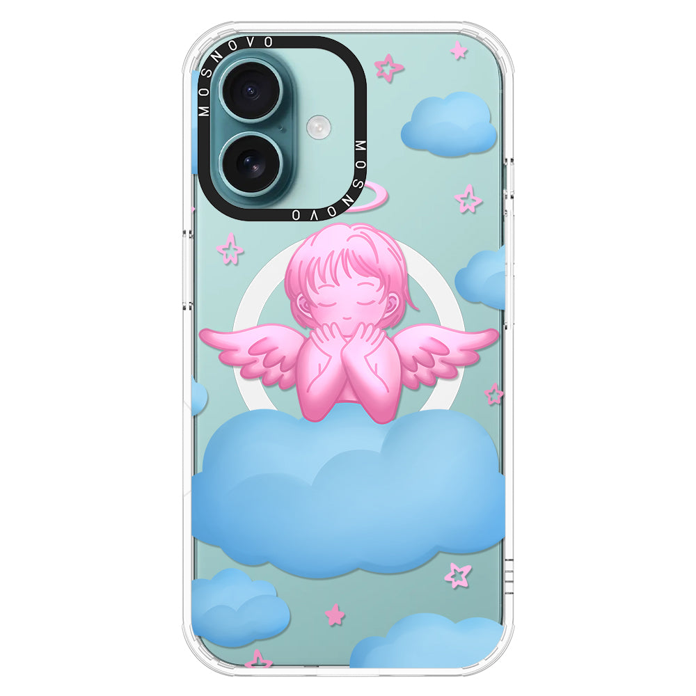 Pink Serenity Angel Phone Case - iPhone 16 Plus Case