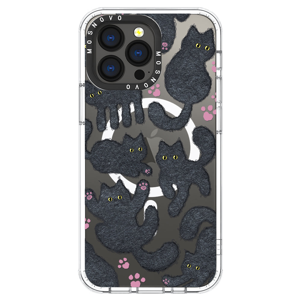 Black Furry Cat Phone Case - iPhone 13 Pro Case